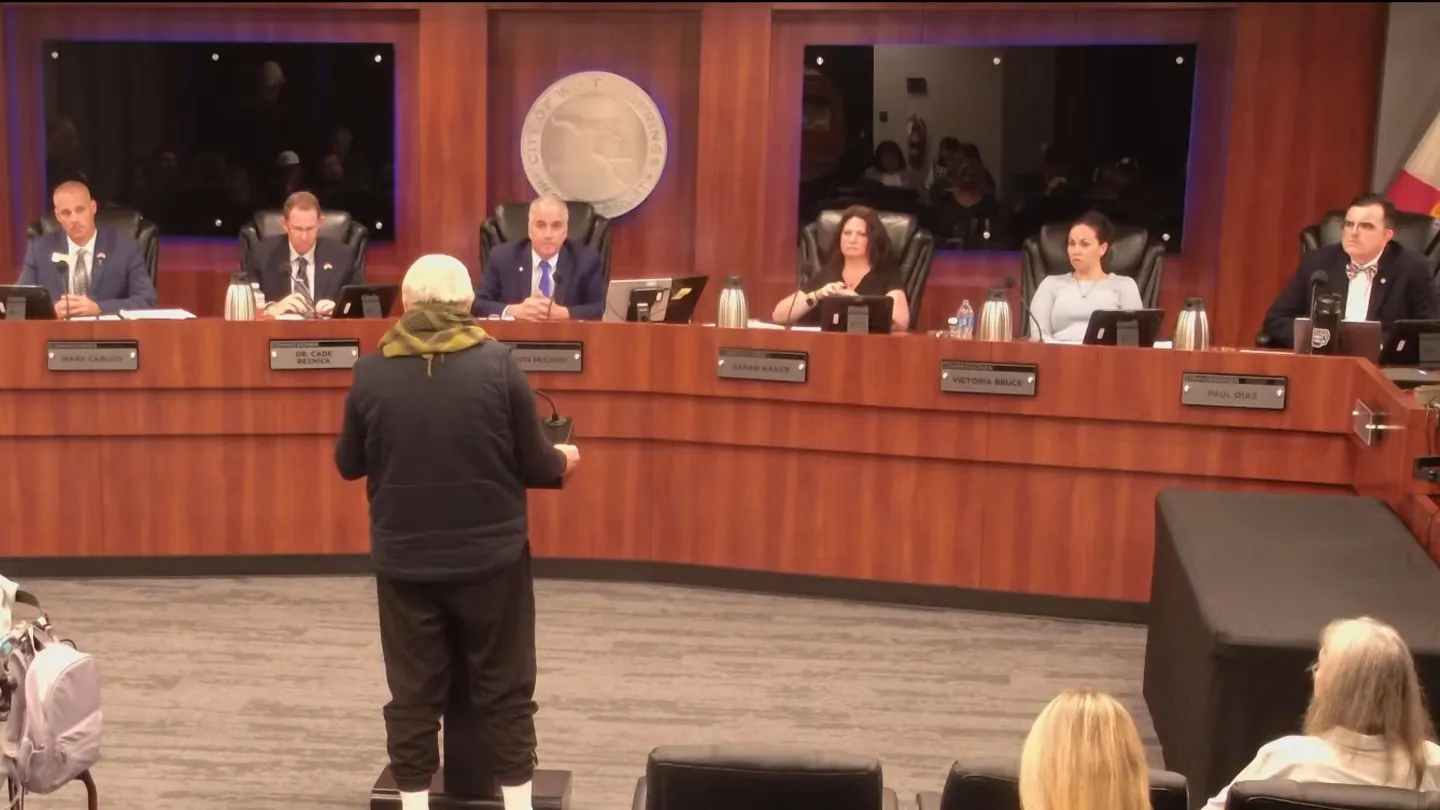 Paul Diaz at the Winter Springs City Commission, February 24, 2025; full meeting-video frame